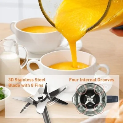 Panasonic1100W S.sblade Glas Blender - Blue